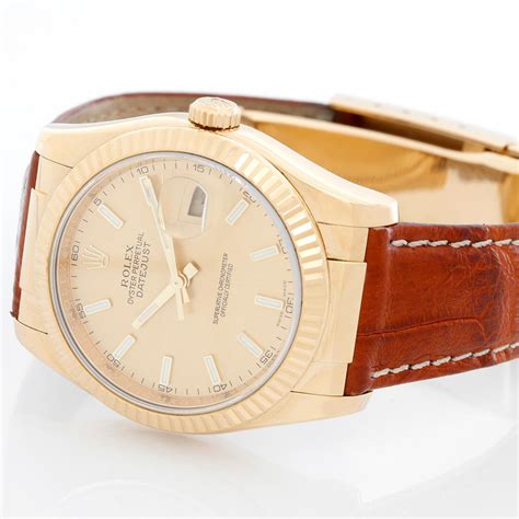 rolex datejust gold leather buy|leather bands for rolex datejust.